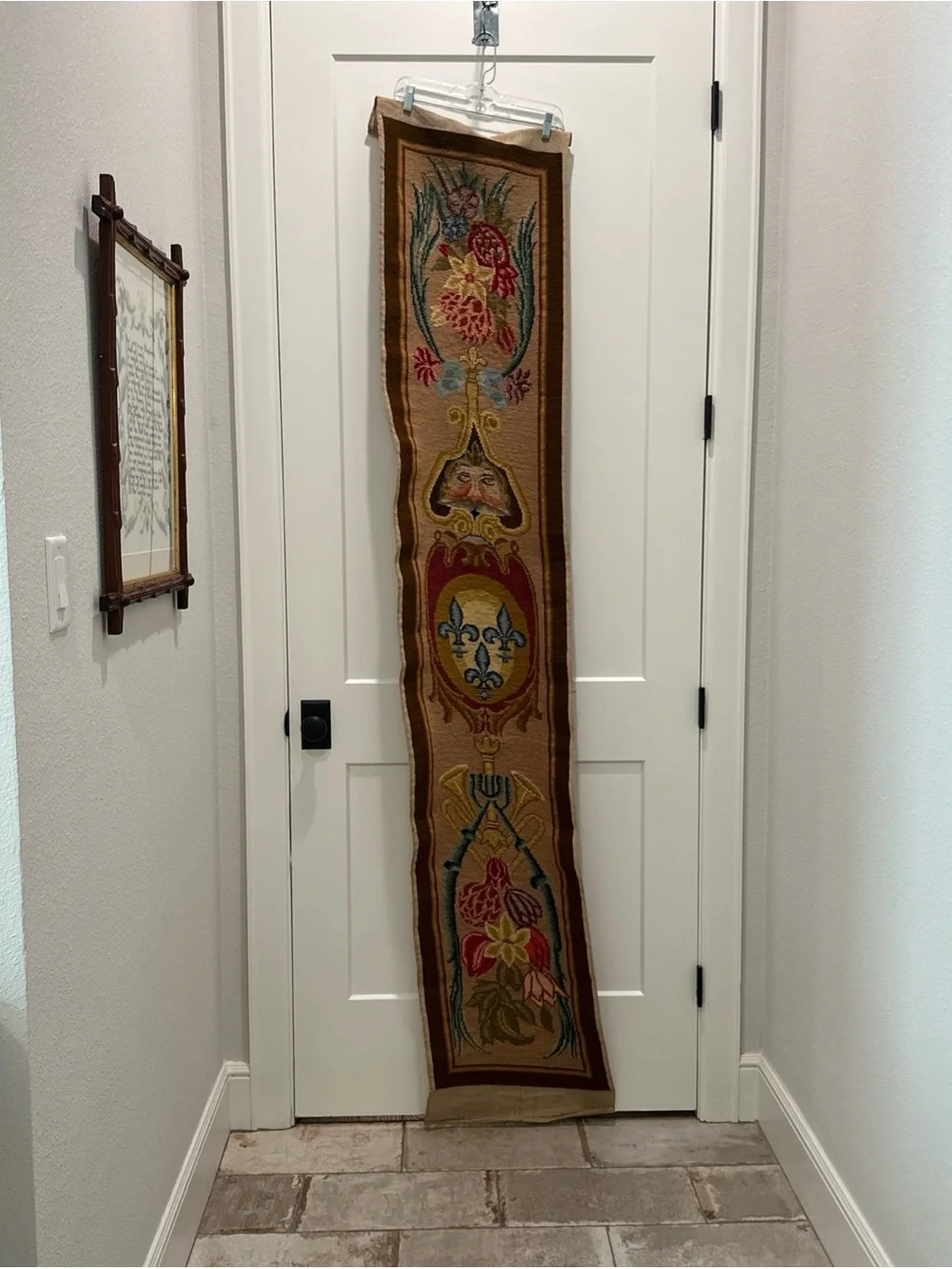 VTG Large Long Needlepoint Wall Hanging Tapestry Panel Banner